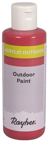 Rayher Outdoor Paint Acrylfarbe, ziegelrot, Flasche 80 ml, auf Wasserbasis, hochpigmentierte Acrylfarbe, ideal für den Außenbereich, wetterfest, lichtecht, witterungsbeständig, 35070288