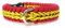 Collar España para perro hecho a mano de alta calidad, reflectante y muy resistente elaborado en paracord y acero inoxidable. Para perros pequeños. (Talla S: 30-37 cm)