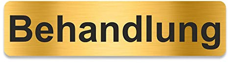 PVC Aufkleber Schild - Eckig 4 x 16 cm - Selbstklebend - Gold gebürstet - Metall-Optik - UV beständig - Für Innen und Außen (Behandlung)