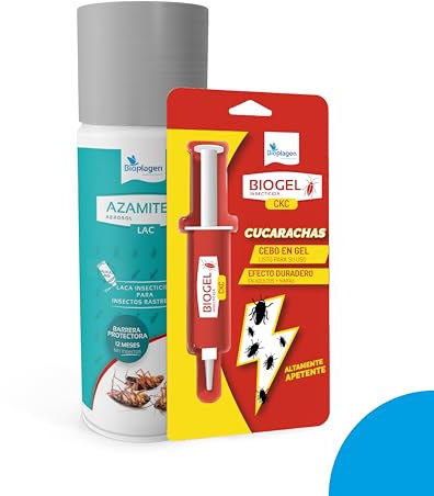 Pack Biogel ckc + Azamite LAC aerosol | Cebo insecticida en gel para uso contra cucarachas + Insecticida en aerosol para insectos rastreros | Bioplagen