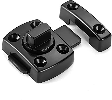 INIRET 3 Packs Black Rotating Bolt Latch,Enhanced Security for Doors, Ideal for Pets, Furniture, Windows, Bathrooms, and Wine Cabinets, Versatile for Various Home Applications