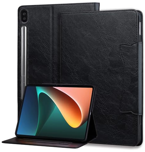Mldjomid Funda para Tableta Samsung Galaxy Tab S6 10.5 Pulgadas 2019 (SM-T860/T865) Funda Protectora, Funda de Cuero PU con Ranura para Tarjetas y función de Soporte Flip Case Cover- Negro