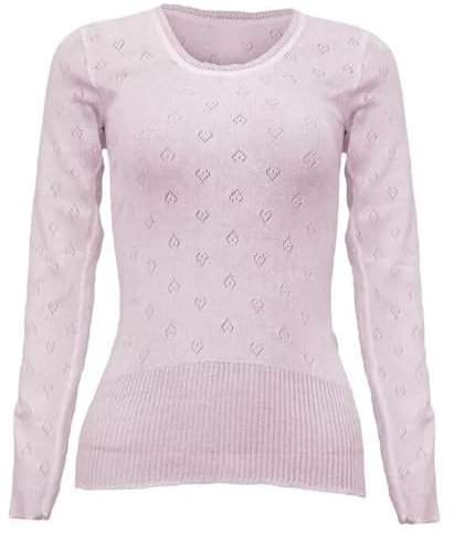GIFTIDEAZZ Ladies Snowdrop Thermal Long Sleeve Top - Women Soft Winter Warmer Thermal Vest in Baby Pink - Made in UK (Long Sleeve Baby Pink, Medium)