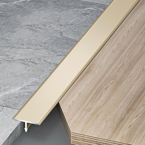 Raouoae Übergangsprofil T-Profil Ausgleichsprofil Aluminium Eloxiert Übergangsschiene 3 Stück 100cm Flach Ausgleichsprofil Abschlussleiste Für Fliesen Laminat/Parkett(Milchkaffee,Breite: 20 mm)