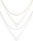 KGDUYC 2PCS Collana Doppia Donna - Collana Boho Multifilo in Argento, Oro e Oro Rosa - collana acciaio donna,collana acciaio inossidabile donna,collana argento,collana donna oro