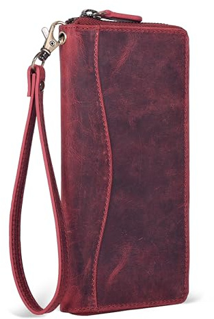 Womens Leather Purse Clutch - RFID 8 Card Holder Coin Pocket Wallet Idea