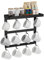 SZUGCOTD Coffee Mug Rack Wall Mounted, Rustic Metal Mug Holder Organizer with 12 Hooks and Top Shelf Cup Storage Rack for Home Kitchen Coffee Bar Station Mug Display and Collection