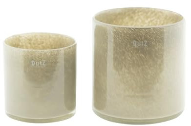 DutZ Cylinder C1 | Taupe | H 14 cm D 14 cm | mundgeblasenes Glas |modernes Design | Windlicht, Vase, Übertopf