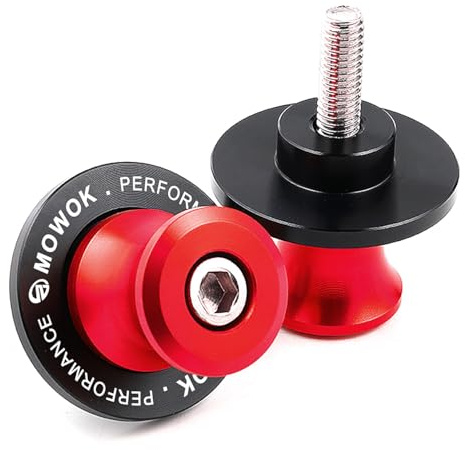 M6 Ständeraufnahme Bobbins für MT09 R6 FZ8 TRACER 7 9 GT XSR 900 Tenere 700 | Mortorrad Montageständer Schwingen für MT 09 10 25 R7 R9 FZ1 FZ6 TRACER 700 900 GT TRK 502 702 X RS 660 V4 RSV4 Monster (Rot)