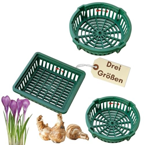GarPet Pflanzkörbe für Blumenzwiebeln Pflanzkorb Blumenzwiebeln Pflanzkörbe für Tulpen Zwiebelpflanzschale Herbstpflanzung Blumenzwiebelschale (ø 22 cm)