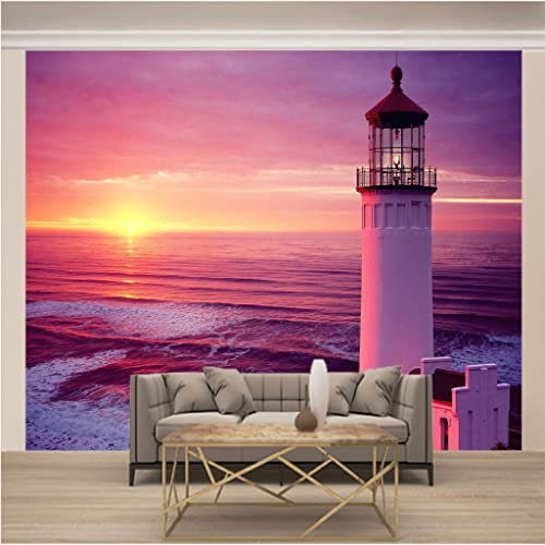 Fototapete 3D Effekt Foto Wallpaper Phototapete Tapisserie Modern Vlies Tapeten Art Wandtapete Wanddeko Wohnzimmer Schlafzimmer kinderzimmer XL 250 x 175cm(B x H) Leuchtturm