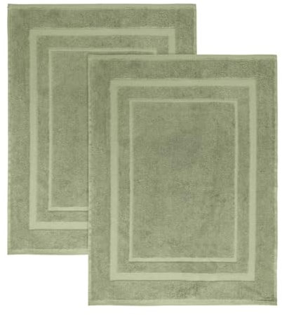 NELLA BIAGINI Tappeto Bagno, Set da 2, Tappetino Doccia, Assorbente, Lavabile, 50x70 cm, 100% Spugna di Cotone, 700 gr/mq, Resistente, Elegante. Modello: Minerva