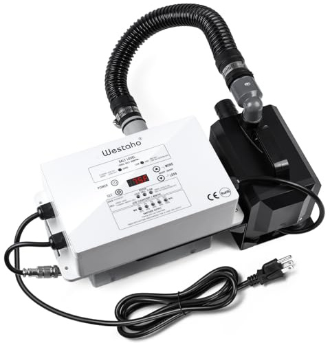 Salzchlorgenerator und Poolpumpe, Westaho Salzwasser-Pool-Chlorinator-System mit integriertem Design, hergestellt in den USA Titanzelle, entworfen für oberirdische Pools bis zu 15.000 Gallonen