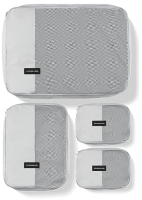 Kapten & Son Packing Cubes Set Large All Black Koffer Organizer 4er Set | 4er Set Packwürfel für Koffer (2x Small, 1x Medium, 1x Large) Reise Organizer Set aus veganem Tech-Material