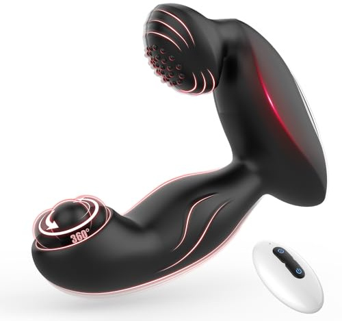 Masseurs de Prostate Gode Homme Pour Anus Sex Toys - 3 EN 1 Plug Anal Sex Toýs Homme Vibrant avec 10 Modes Vibrations 360° Rotatif Gode Vibro-masseur Vibro Anal Stimulateur Prostate pour Couple