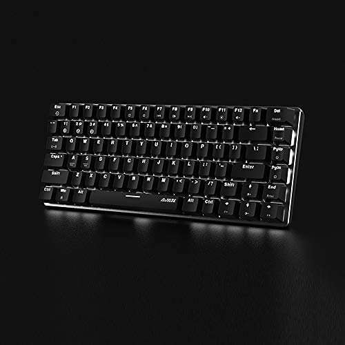 AK33 Teclado mecánico de 82 teclas con interruptor rojo, modo dual BT/USB, distancia de transmisión BT de 10 m, diseño ergonómico, cable independiente, compatible con Windows/Mac/iOS/Android