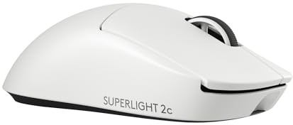 Logitech G PRO X Superlight 2c kabellose Gaming-Maus, 60 g Pro-Grade-Maus mit 5 programmierbaren Tasten, 44K-DPI-Sensor, 8.000 Hz Signalrate, USB-C-Ladefunktion für PC/Mac - Weiß