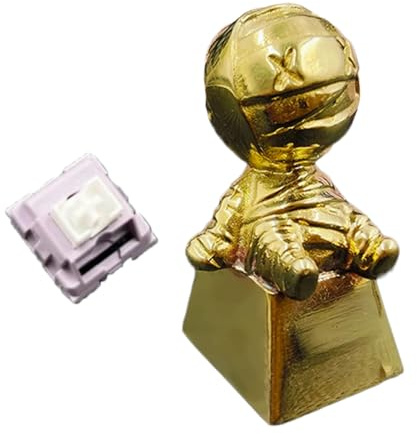 PENCHEAK Brass Mummy Keycaps with Matching Switches for Keyboards Modding Aficionados Mummy Keycap Set