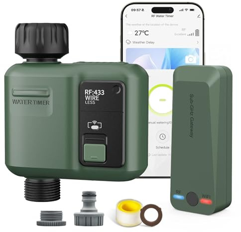 Smart bevattningsdator WLAN med 1 zonutgångar, 5 program bevattningssystem med regnfördröjning, automatisk bevattning för växthus och trädgård