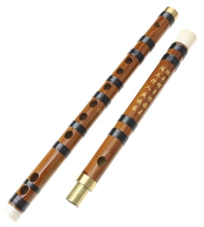 Homoyoyo Flûte Traversière en Bambou Détachable 2 Parties, Clé de Sol G, Instrument Traditionnel Chinois pour Élève, Flûte D’initiation Portable, Surface Lisse sans Bavures, Pratique