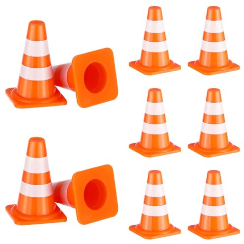 Ipetboom 50pcs Mini Traffic Sign Decorations Roadblock Signs Toys Miniature Traffic Cone Toys