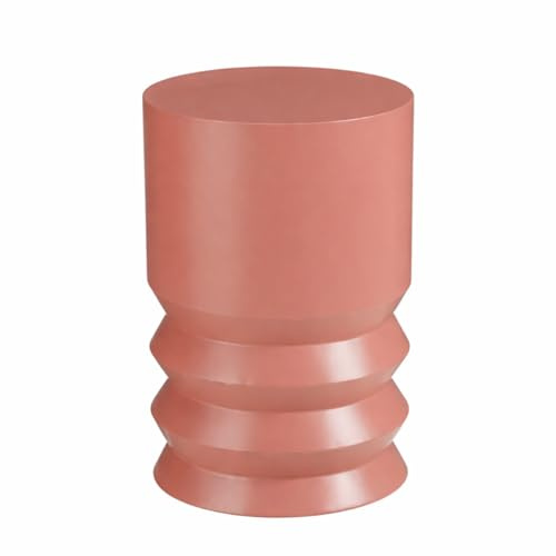 MICA Decorations Mart Beistelltisch rund – Beistelltisch – Couchtisch – Wohnzimmer Tisch – Auch als Pflanzenregal oder Plant Stands – Metall – 46 x 30 cm – Orange