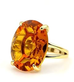 Frauen Schmuck - Ovale Citrin im 14k Gold - Vibrierende Citrin Ringe für Frauen, Mode, Braut, Einzigartige Ringe für Geschenke - Wählen Sie Ihre Größe und Ausführung - mit Phantasie Kasten