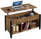 Yaheetech Mesa de Centro Elevable con Cajón Mesa de Café para Salón de Estilo Moderno con Patas de Madera Maciza 104,5 x 49,5 x (49-63) cm Marrón