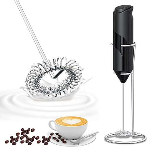 Espumador de Leche Eléctrico de Mano, KKNE Mini Batidora Portátil, Batidor espumador con motor de 14000 RPM para Café, Matcha, Latte Cappuccino, Chocolate caliente