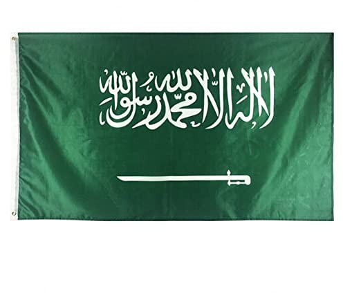 Stakee Saudi -arabien -nationalflagge 90x150 cm Hanging Saudi -arabien Flagge Saudi -arabien -Banner Für Die Dekoration Im Freien Im Freien