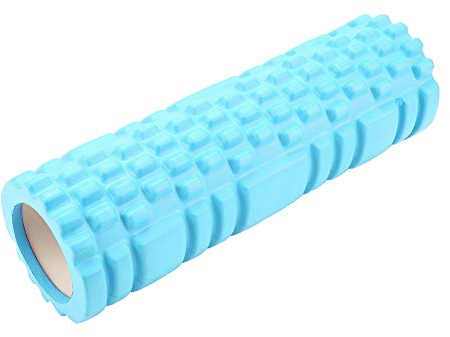 Faszienrolle mit 3D-texturmassage, Schaumstoffrolle, Mini Hohler Yoga-Roller, Foam Roller Massage 30×9.5cm, Faszienrolle Foam Roller, für Yoga-Übungen, Physiotherapie, Workouts und Massage(Blau)