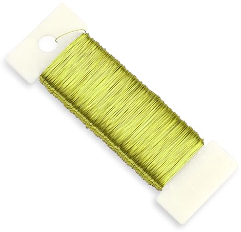 Handwerk Draht Gold Ø 0,35 mm x 50 m Schmuck-Häkeldraht Blumendraht Basteldraht Draht zum Dekorieren DIY Draht für Schmuckherstellung Blumenstrauß Stängelwickel