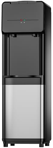 Euhomy Dispensador de agua de carga superior, enfriador de agua fría y caliente para botellas de 3 o 5 galones, cerradura de seguridad infantil, dispensador de enfriador de agua para cocinas, oficinas