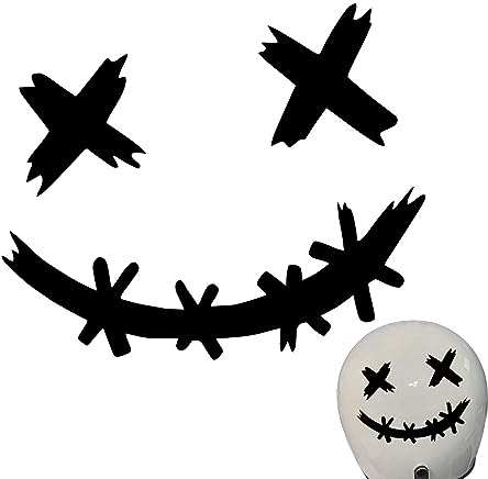 Smile Helm-Aufkleber – Dekorativer Smiley-Gesichtsaufkleber für Autos, wasserdicht, lustiges Lächeln, Auto- und Fahrrad-Stic, Helm-Aufkleber für Autos, Elektrofahrräder, Motorradhelme Poupangke