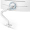 ARES WING Ultrawide Monitor Arm White: Supports 17-49 Inch, 44 Lbs, Full Motion, Table Mount, VESA 75/100, Curved & Flat Screens
