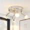 Glitzerlife Deckenstrahler Rund 4 Flammig- Deckenleuchte GU10 Silber Flurlampe Schwenkbar 330° Deckenspot Metall Modern für Küche Esszimmer Flur Schlafzimmer Ohne Leuchtmittel