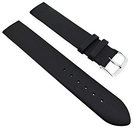 Fluco Uhrenarmband | Schwarz | zum befestigen mit Schrauben für Uhren passend Skagen, Boccia | 24mm Made in Germany