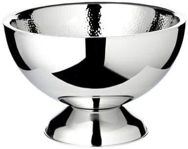 EDZARD Sektkühler Cadiz (Höhe 21 cm, Ø 32 cm), Edelstahl, fein gehämmert | doppelwandig, Hochzeit, Partydeko, Silvester, Barzubehör, Gastronomie, Geschenkidee