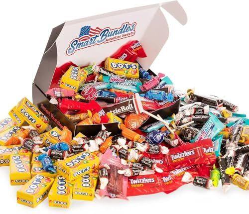 American Sweets Gift Box, Enjoy Over 100 Pieces of Delicious American Candy, Carefully Selected Chewy Sweets Perfect for Sharing, Ideal Bulk Sweets for Gift Ideas and Special Occasions