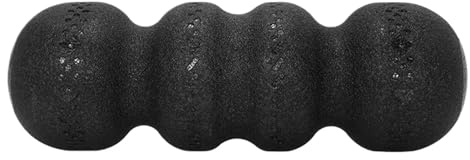 Pilates Foam Roller, Trigger Point Stick, Muscle Exercise Spinal Rolling Rod Wave Shape Pillow High Hardness Fitness Equipment for Women, 17.7 x 5.9 Inches, Black