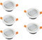 Chrasy 5er LED Einbaustrahler Set LED Einbaustrahler - Warmweiss 220V Weiss Schwenkbar - Einbauspots - Einbauleuchten (5W-Warmweiss-5er-Pack)