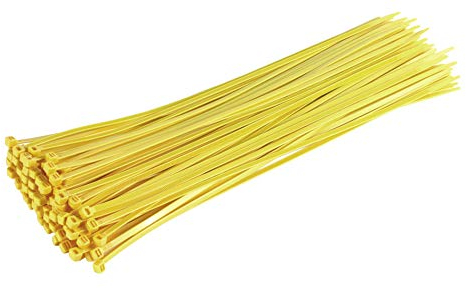 Gocableties Kabelbinder 100 Stück Gelb, 370 mm x 4,8 mm mit 22,2 kg Zugfestigkeit, lang, UV Beständig Set