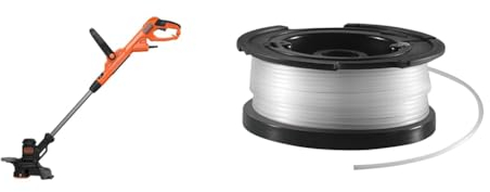 BLACK+DECKER Coupe-Bordures Filaire 550W, Coupe-Bordures Electrique 28 cm avec 2 Poignées & Bobine de Rechange pour Coupe-Bordures, Bobine Reflex, 10 m de Fil en Nylon Reflex, Fil de ⌀1,5 mm, A6481-XJ