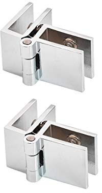 Drenky 2 PCS 90 Degree Glass Door Clip Clamp Hinge No Drilling Glass to Glass Hinge for Glass Thickness 5mm - 8mm