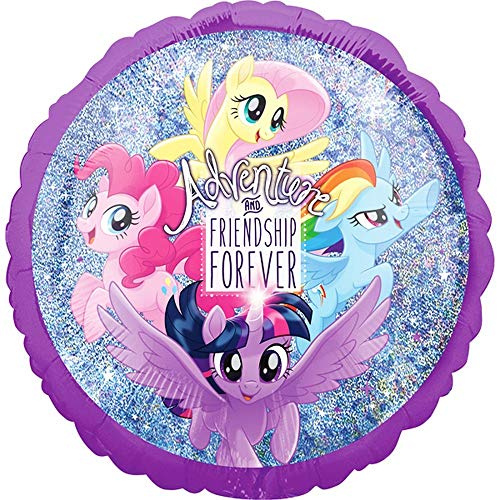 amscan 3733401 runder holografischer Folienballon mit My Little Pony, 1 Stück