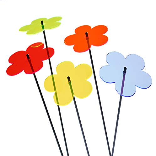 Sun Catcher Garden Decor Blume 5er Set Sonnenfänger Garten Stecker, Statuen, 75cm hohe Dekoration für Garten, Balkon oder Terrasse Geschenk, Farbe:YYY