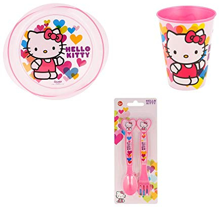 irpot Bicchiere + Piatto + Posate Kitty