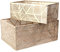 HOME DECO FACTORY RG6250 Metall-Korb, durchbrochenes Design, goldfarben, Streifen, zur Aufbewahrung, Dekoration, Übertopf, 2 Stück, Kunststoff-PP, 12 x 25 x 17 cm