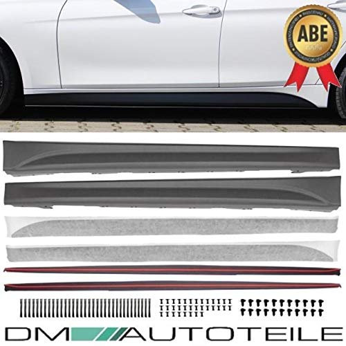 DM Autoteile Sport-Performance Set Seitenschweller + Ansätze Matt+Folie passt für F30 F31