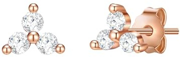 Glanzstücke München Damen Ohrringe 925/- Sterling Silber roségold | rosévergoldet 14 Karat, Ohrstecker, Zirkonia, weiß